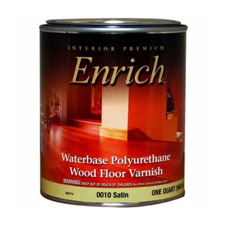 General Paint Enrich Varnish & Floor Finish, Waterbase, Satin Finish, Quart - 542714 542714